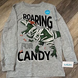 New Carters Size 8 Halloween Roaring for Candy tee that Glows in the Dark